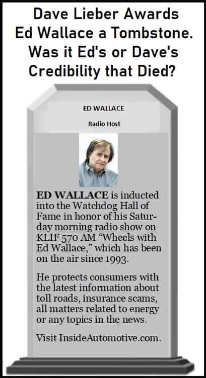 Dave Lieber Awards Tombstone to KLIF Ed Wallace