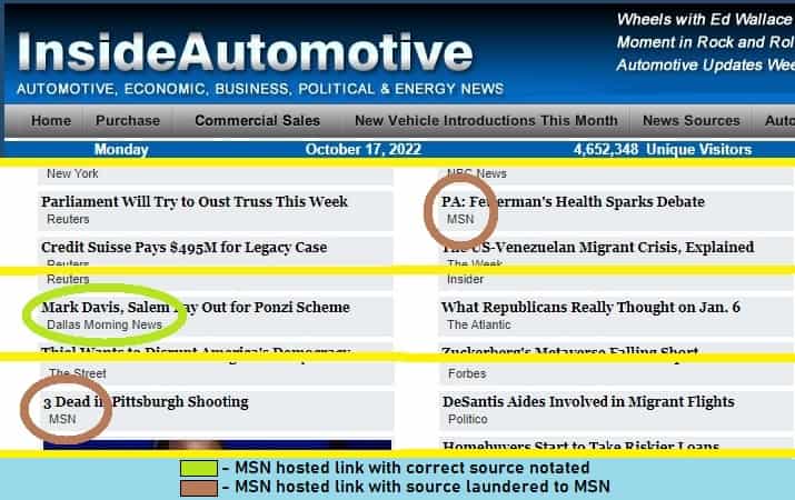Ed Wallace / Inside Automotive links with MSN source laundering, except Lieber