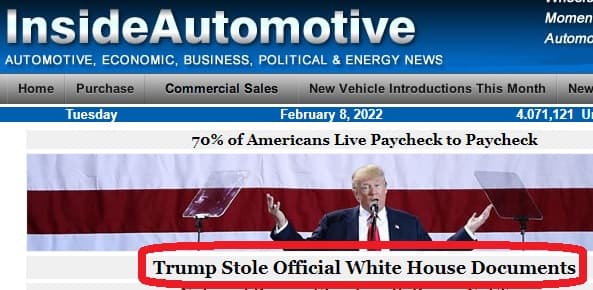 Ed Wallace's Inside Automotive Labels Trump as Document Thief.
