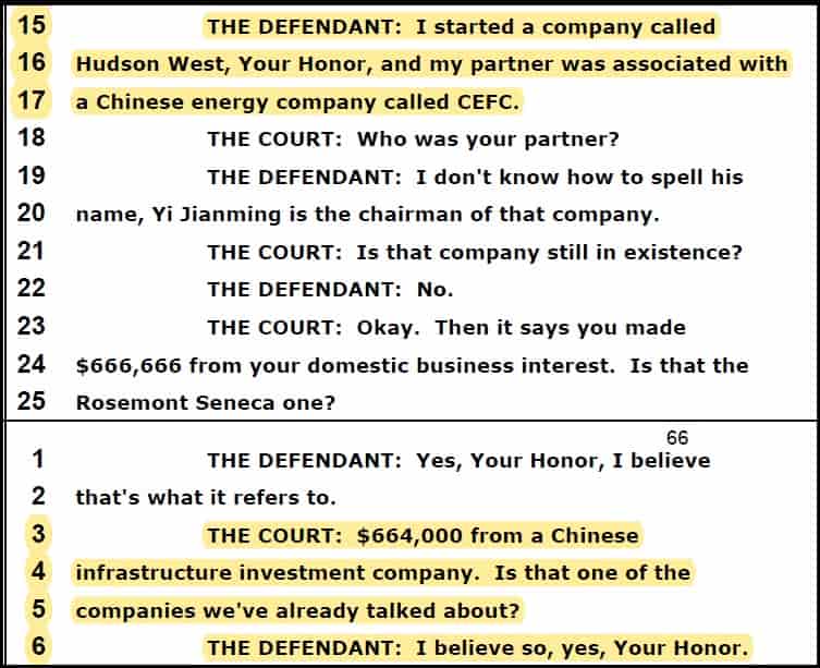 Court plea deal transscript: Hunters Biden received $664K from Chinese firm.