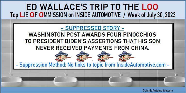 Inside Automotive’s Lie of Omission: Washington Post fails Biden's claims of no China payments to son.